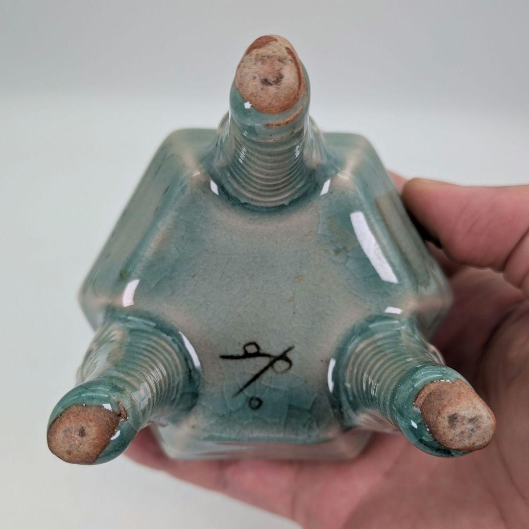 韓国人間国宝 申相浩 獅子摘青磁香炉 高麗青磁 韓国陶磁 香爐 香道具 茶道具