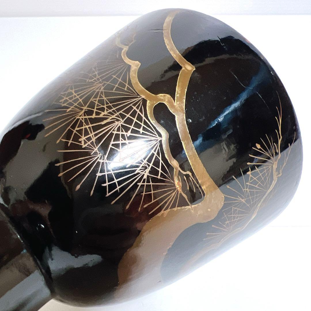 【蒔絵】小鼓 漆塗り 鶴絵柄　鶴亀　松葉　鼓胴 和楽器 雅楽 神楽 能楽