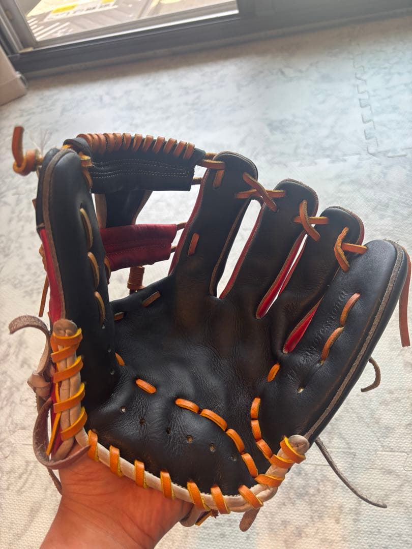 SUGA 軟式野球グローブ 黒/ピンク