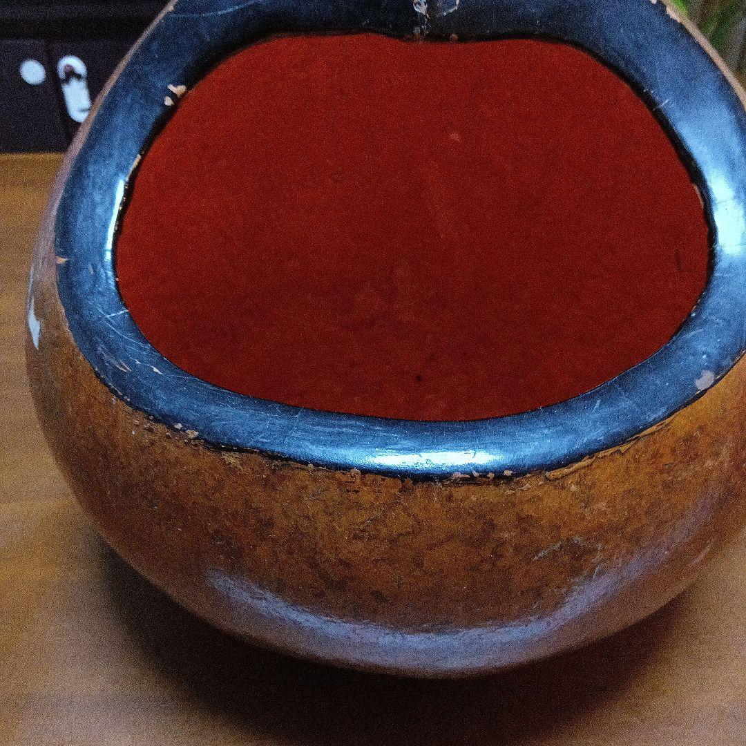 骨董 瓢炭斗 ふくべ細工 炭入れ 炭斗