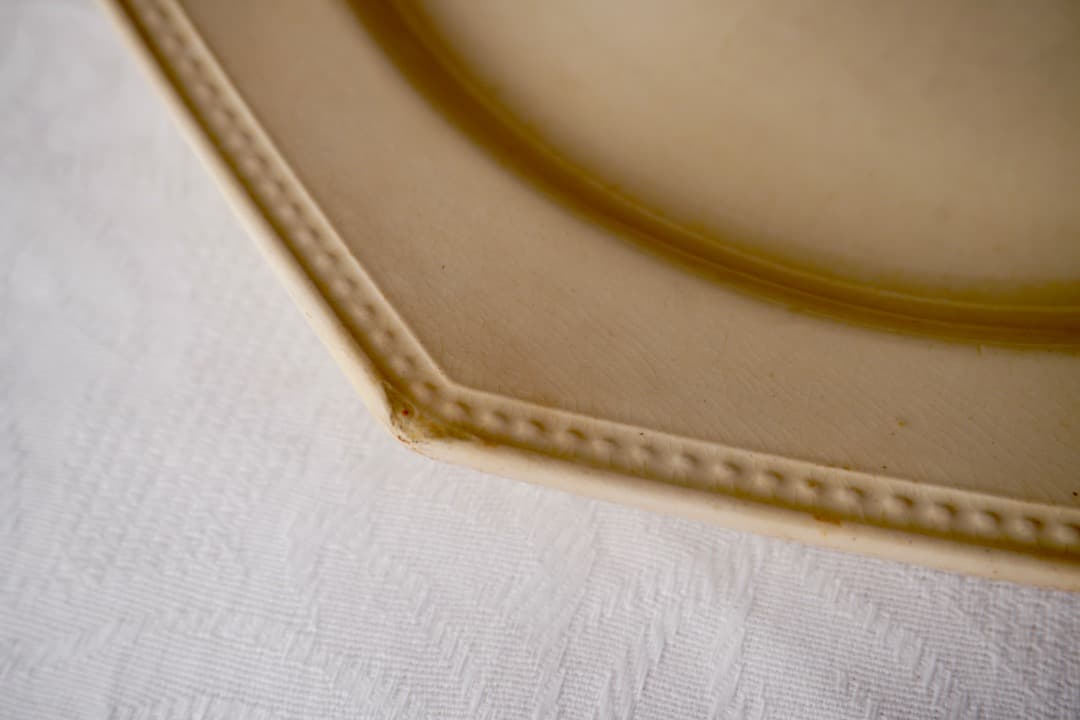 フランス アンティーク クレイユモントロー オクトゴナルプレート 陶器 平皿⑤