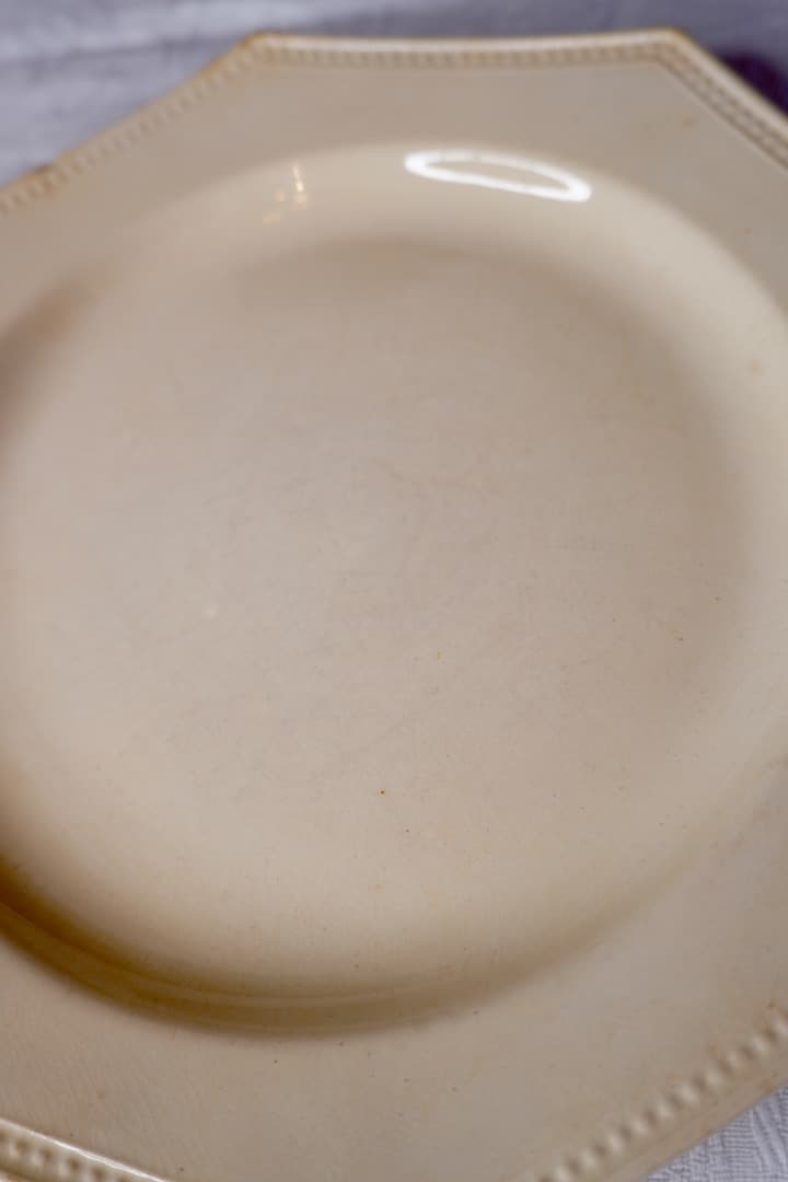 フランス アンティーク クレイユモントロー オクトゴナルプレート 陶器 平皿⑤