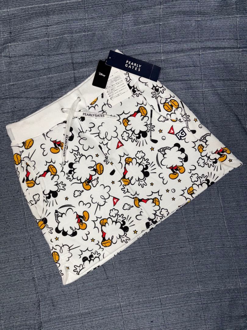 （新品）パーリーゲイツ、ミッキー特別コレクション、ストレッチスカート、サイズ0