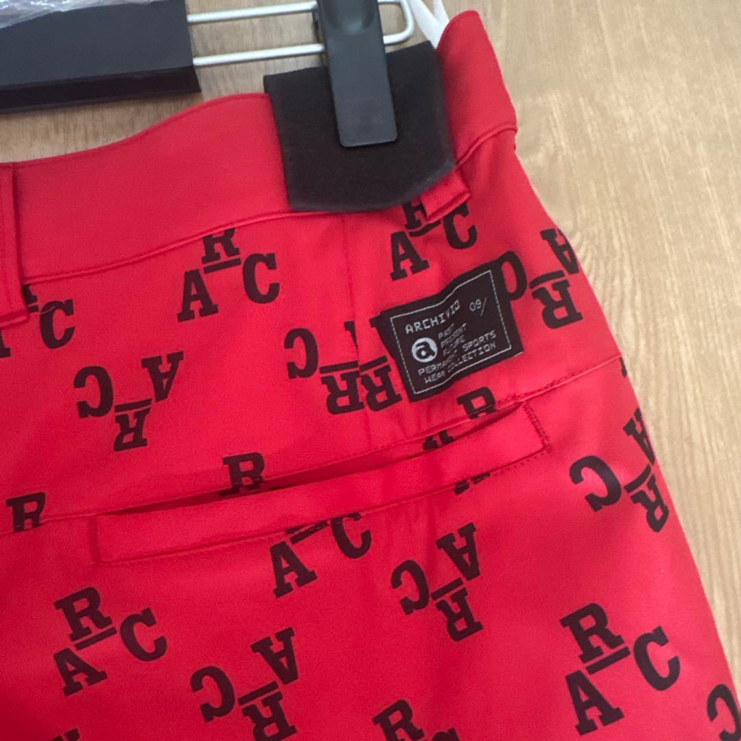 ABCHIVO 防水ロゴプリントパンツ レッド