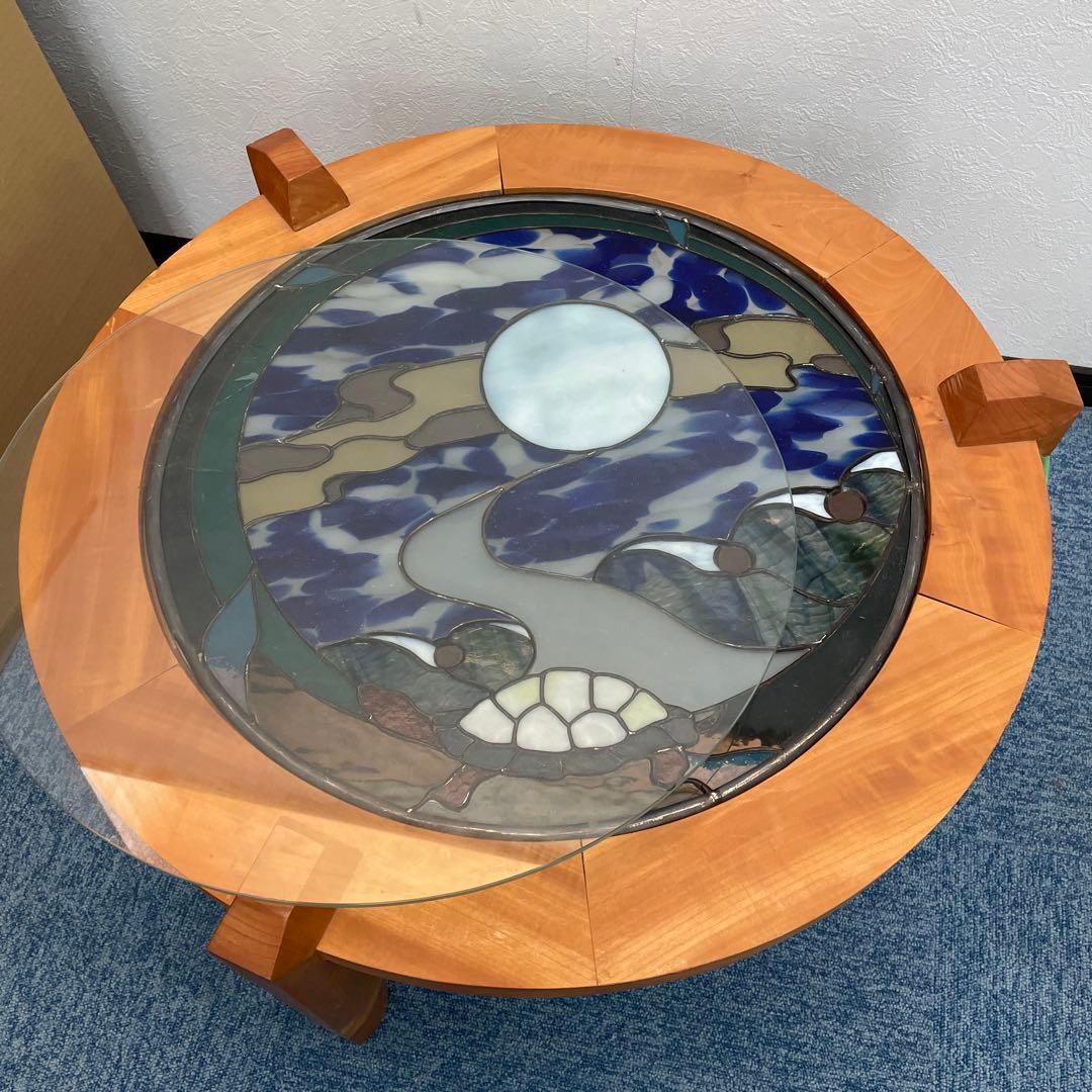 ステンドグラス円形テーブル