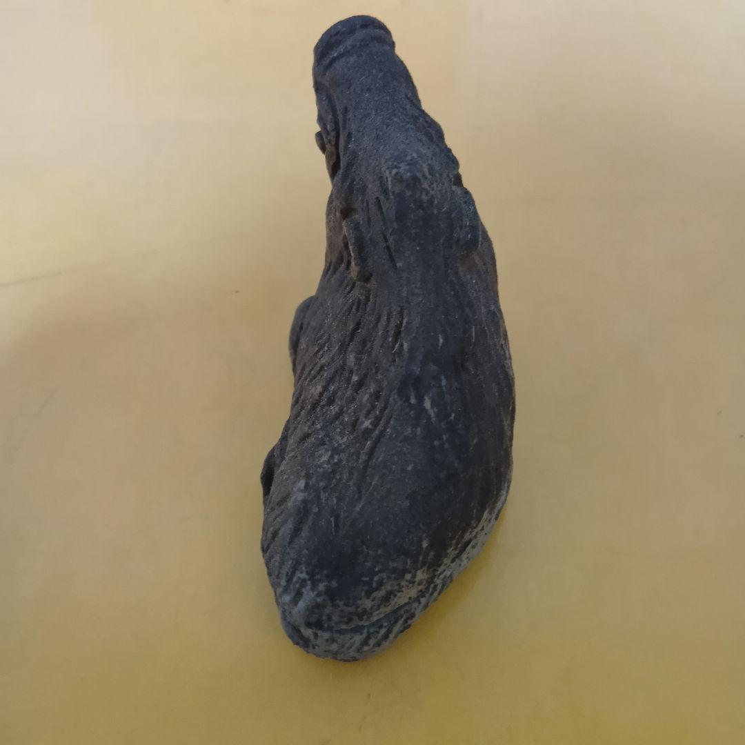 骨董品　香合　備前焼　イノシシ　置物　木箱付き　勝　茶道具　極美品‼️