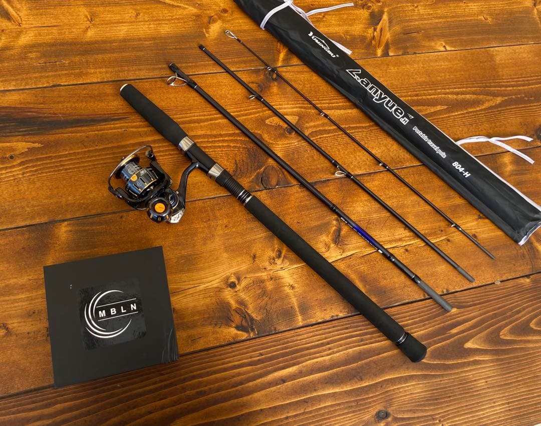 釣り竿　ショアジギング8ft 240cm パックロッド　サーフ　リール5000番