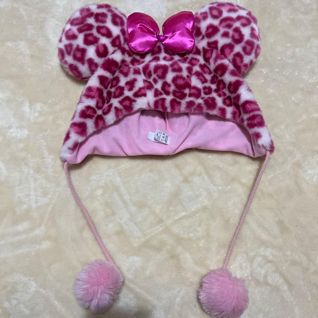 ディズニー　ファンキャップ　ミニー　ヒョウ柄