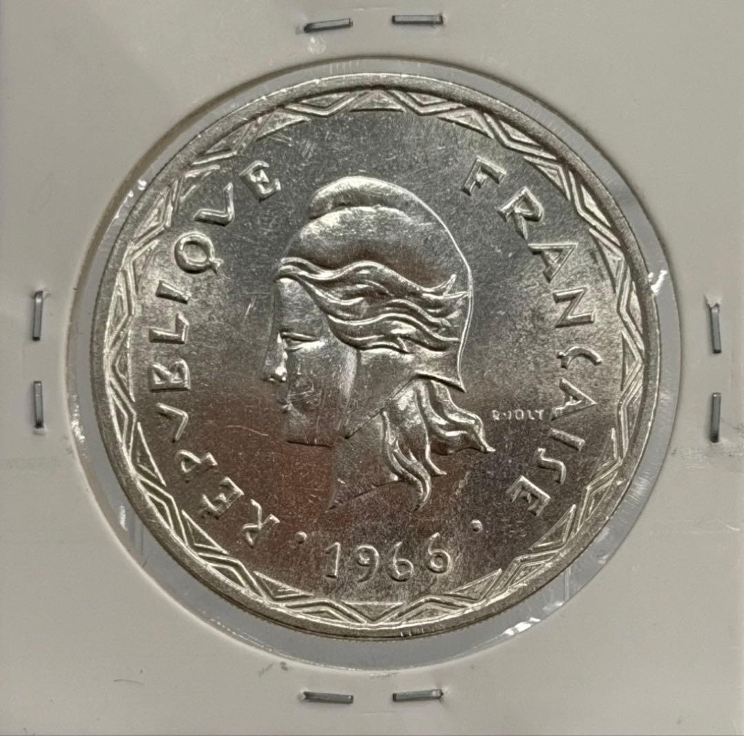 1966年ニューヘブリディーズ諸島大型100フラン銀貨 ハイグレード