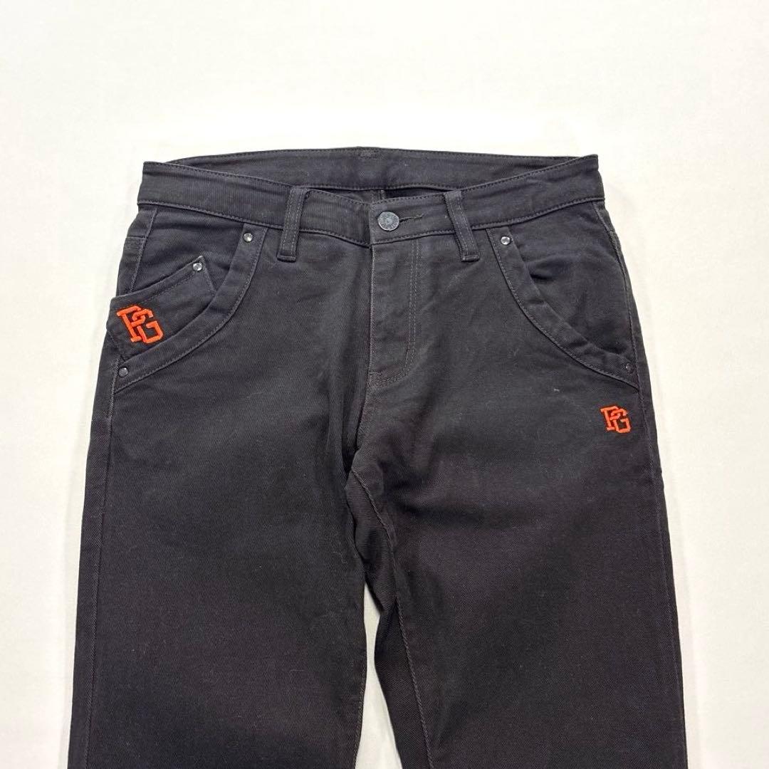 パーリーゲイツ　0/S ロングパンツ　オールシーズン　チャコール　ワッペン