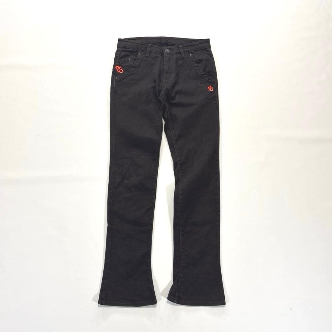 パーリーゲイツ　0/S ロングパンツ　オールシーズン　チャコール　ワッペン