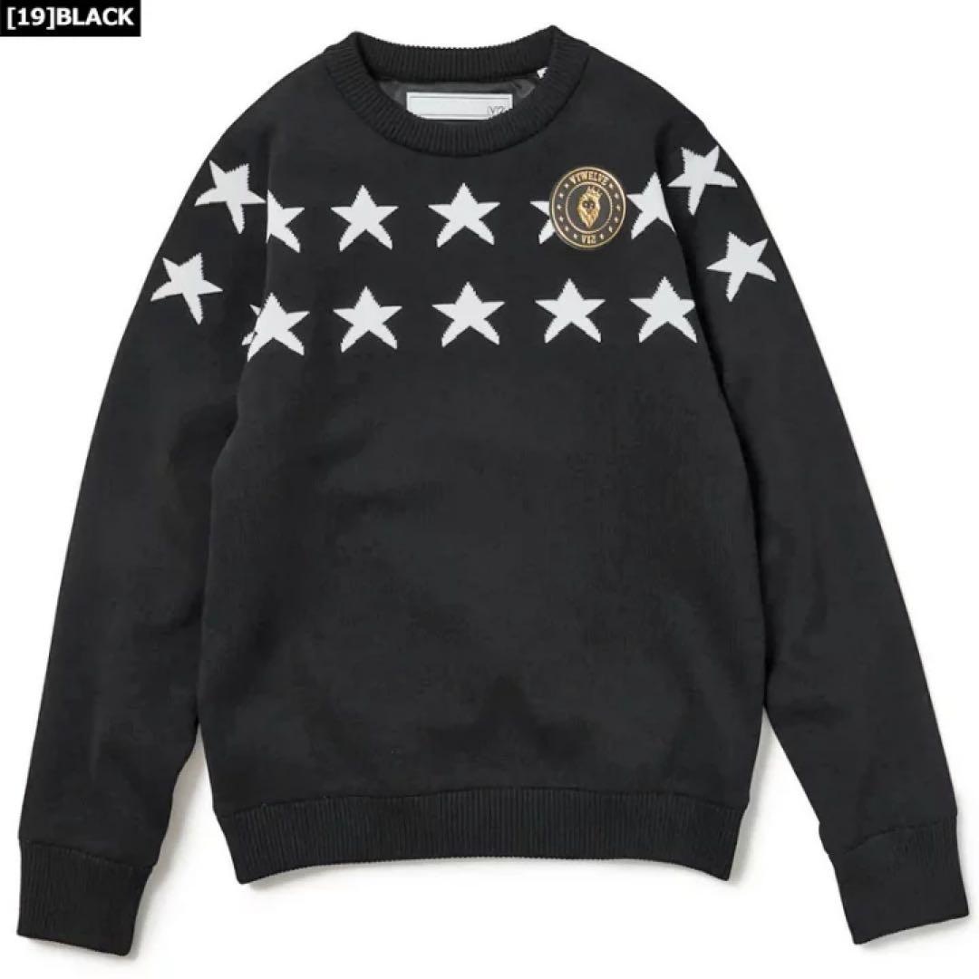 【美品】V12ゴルフレディース クールネックセーター 防風裏地付