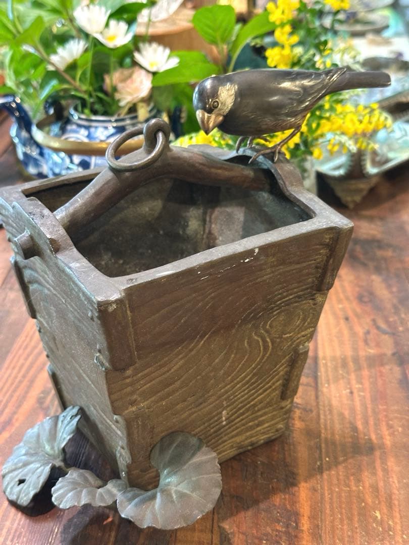 金工師　岩瀬清風　花器　花入　文鳥