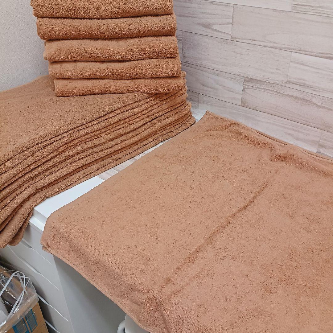 プロ仕様、業務用バスタオル 1200匁ライトブラウン60枚セット！！