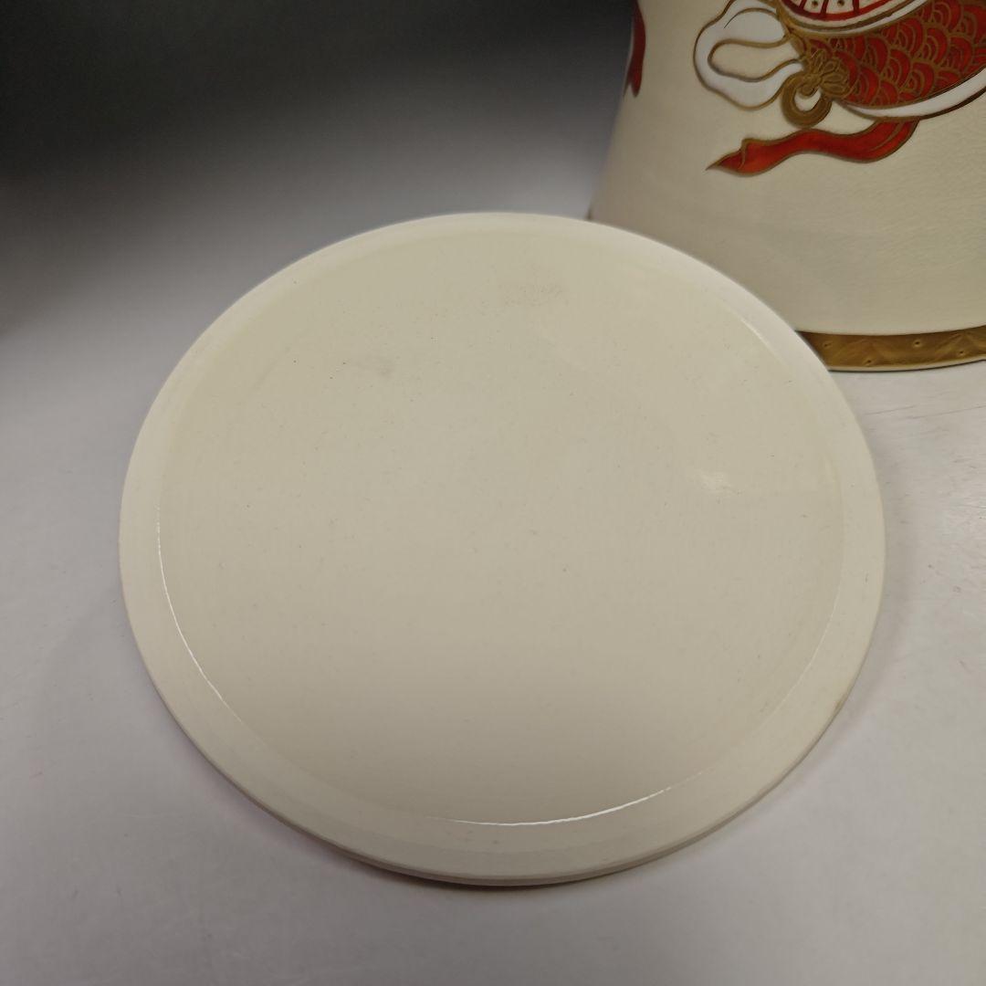 イ696 水指『平安　山岡善昇造』『色絵鼓形楽器尽くし　水指　共箱』茶道具