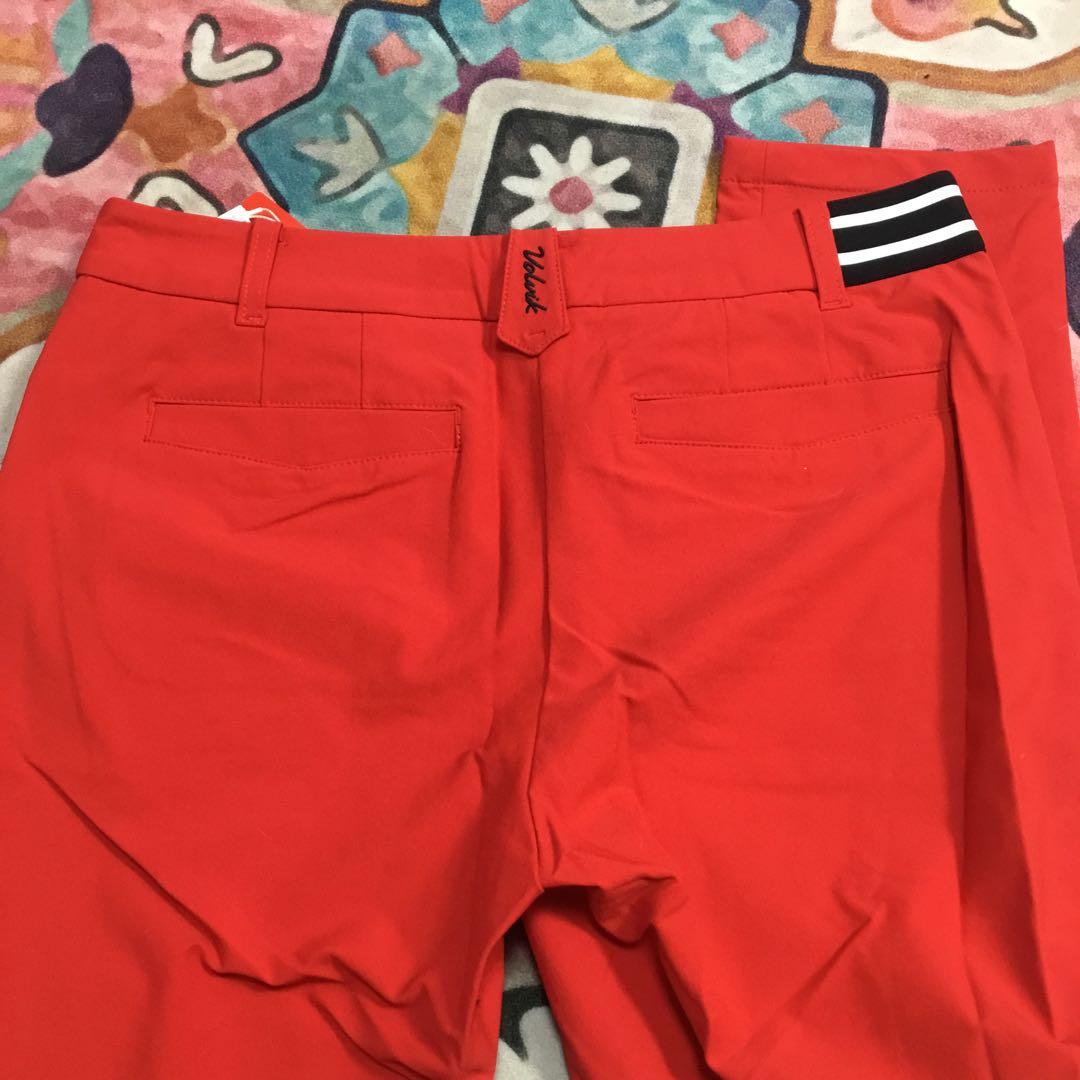 タグ付け☆ レディース ゴルフパンツ レッド　サイズM