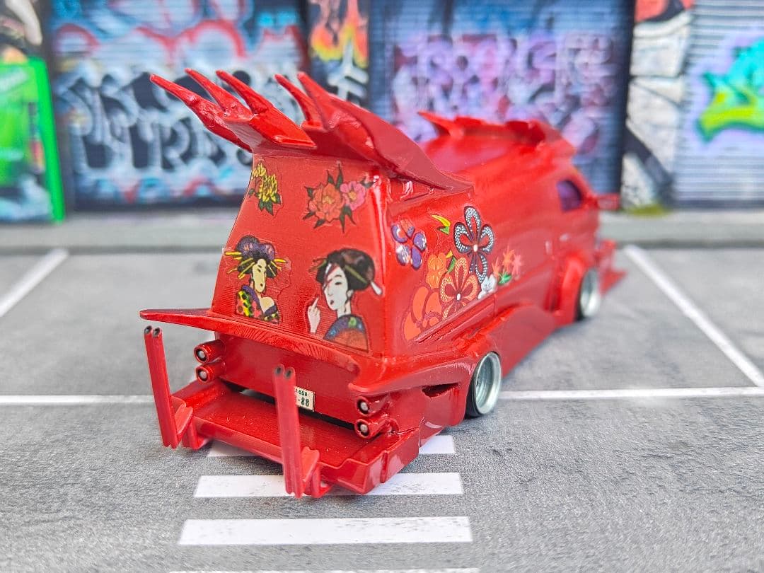 トミカ改造 ハイエース バニング フルエアロ深リム購入者以外いいね❌