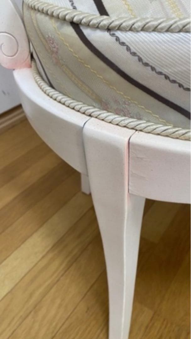 希少☆イタリア製♦️ロココ アンティーク ラウンドチェア ♦️高級生地使用♦️送料込