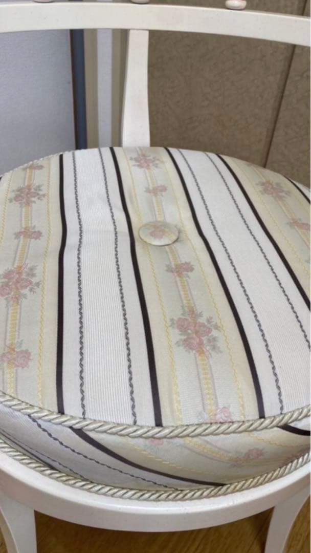 希少☆イタリア製♦️ロココ アンティーク ラウンドチェア ♦️高級生地使用♦️送料込