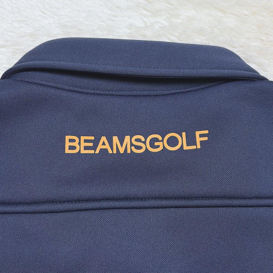 【美品】 BEAMS GOLF 長袖 ポロシャツ 裏フリース 日本製 XL 紺