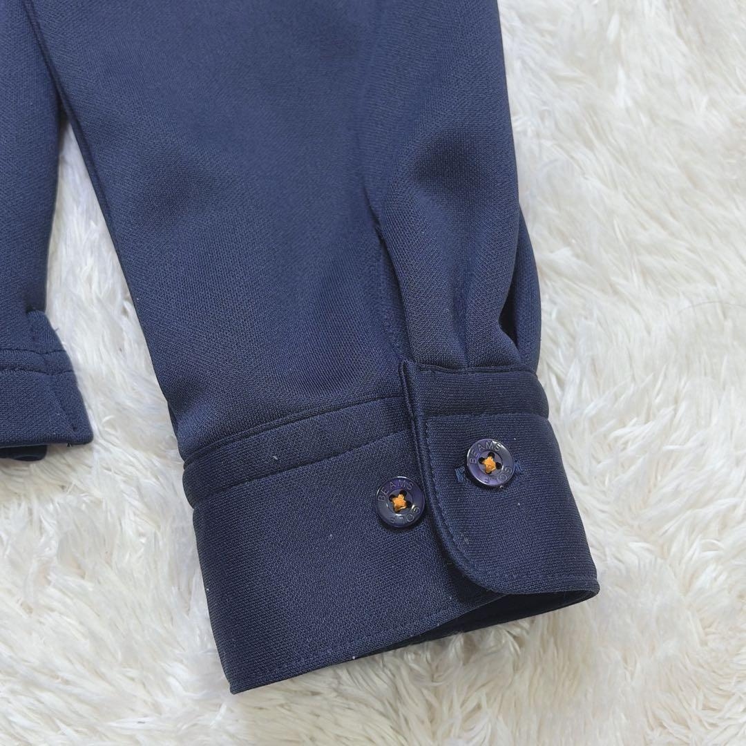 【美品】 BEAMS GOLF 長袖 ポロシャツ 裏フリース 日本製 XL 紺