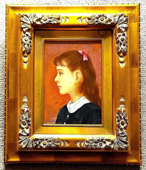 田村正幸 「甘きかおり」 サムホール 受賞多数！少女像 油彩