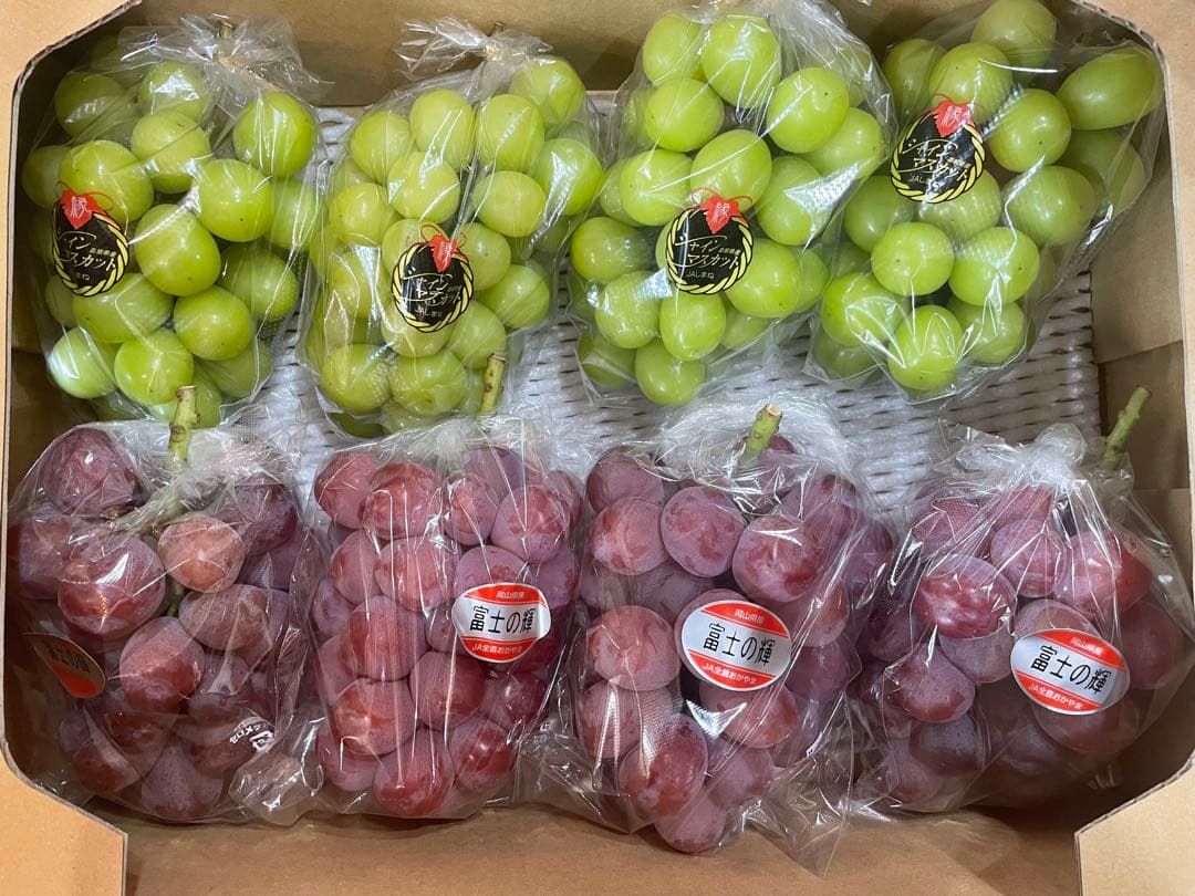 12【島根県産】 シャインマスカット4房 【岡山県産】 富士の輝　4房