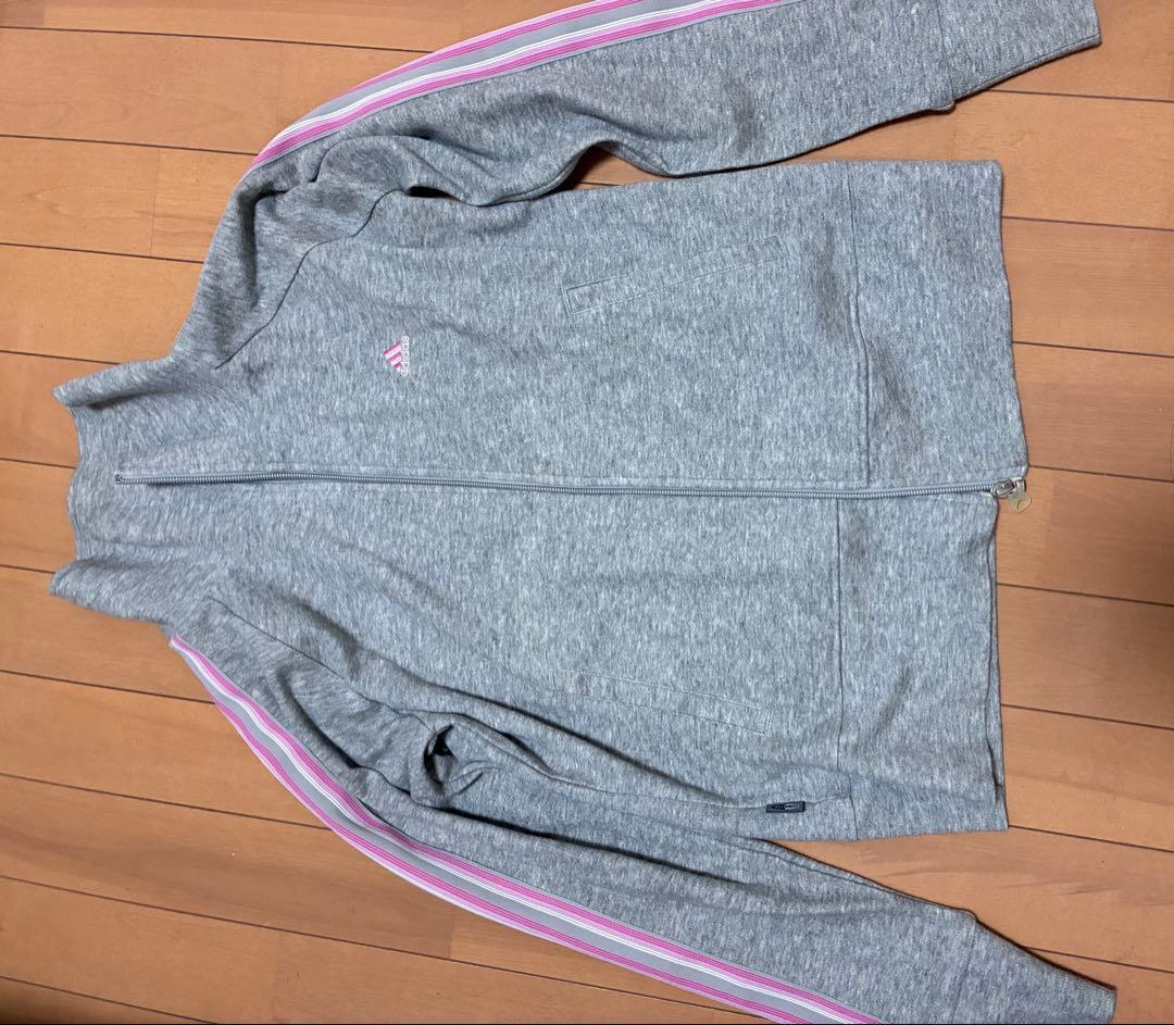 adidas ジャージ グレー ピンク