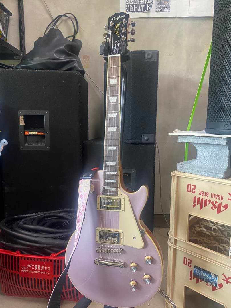 エレキギター パープル ハムバッカー付き