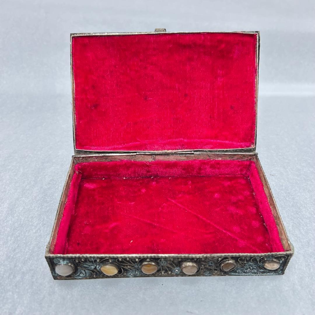 A019希少骨董外国製宝箱アンティーク高4cm幅15cm奥行10㎝現状品のみ