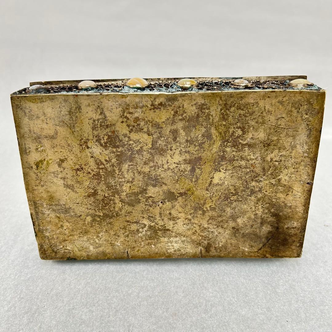 A019希少骨董外国製宝箱アンティーク高4cm幅15cm奥行10㎝現状品のみ