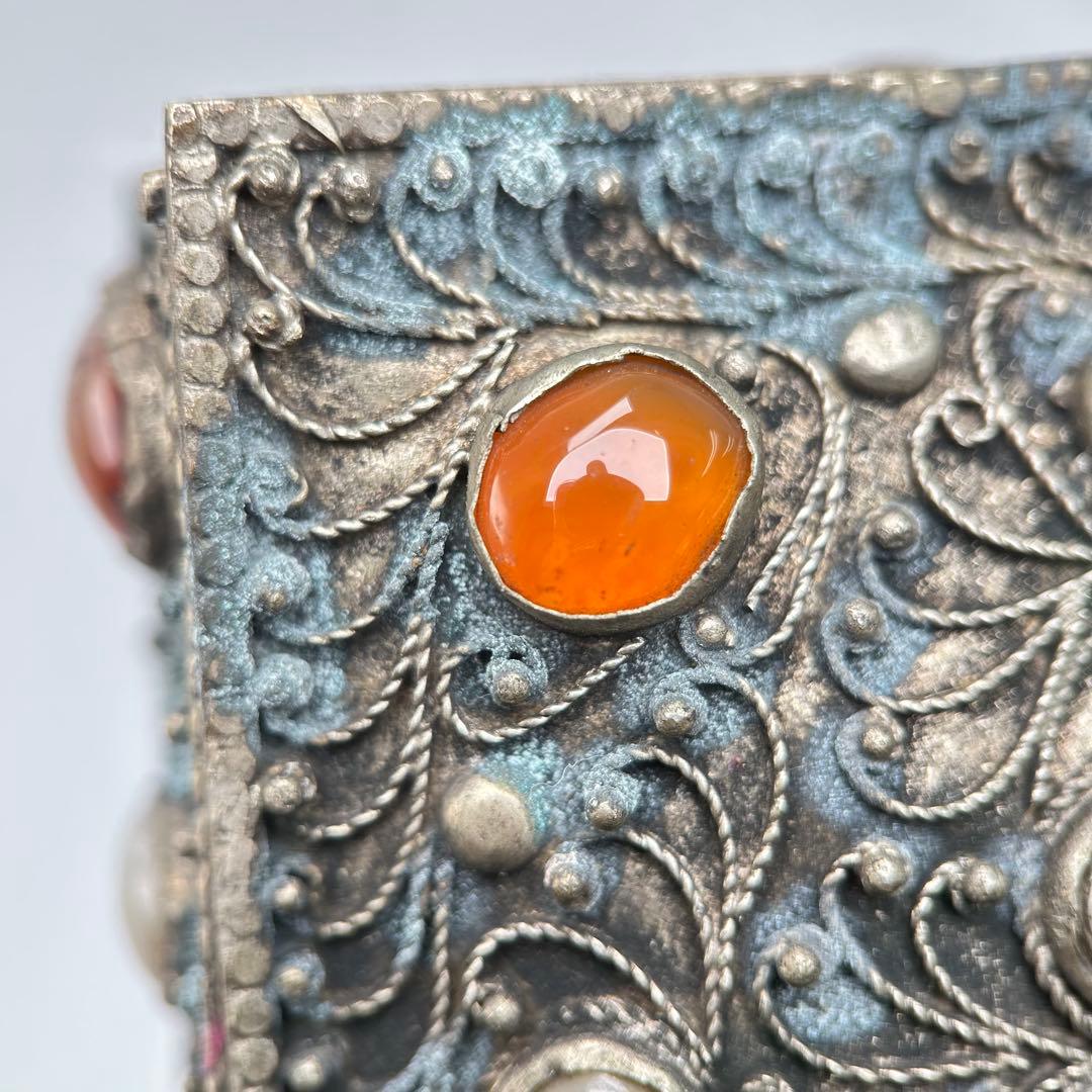 A019希少骨董外国製宝箱アンティーク高4cm幅15cm奥行10㎝現状品のみ