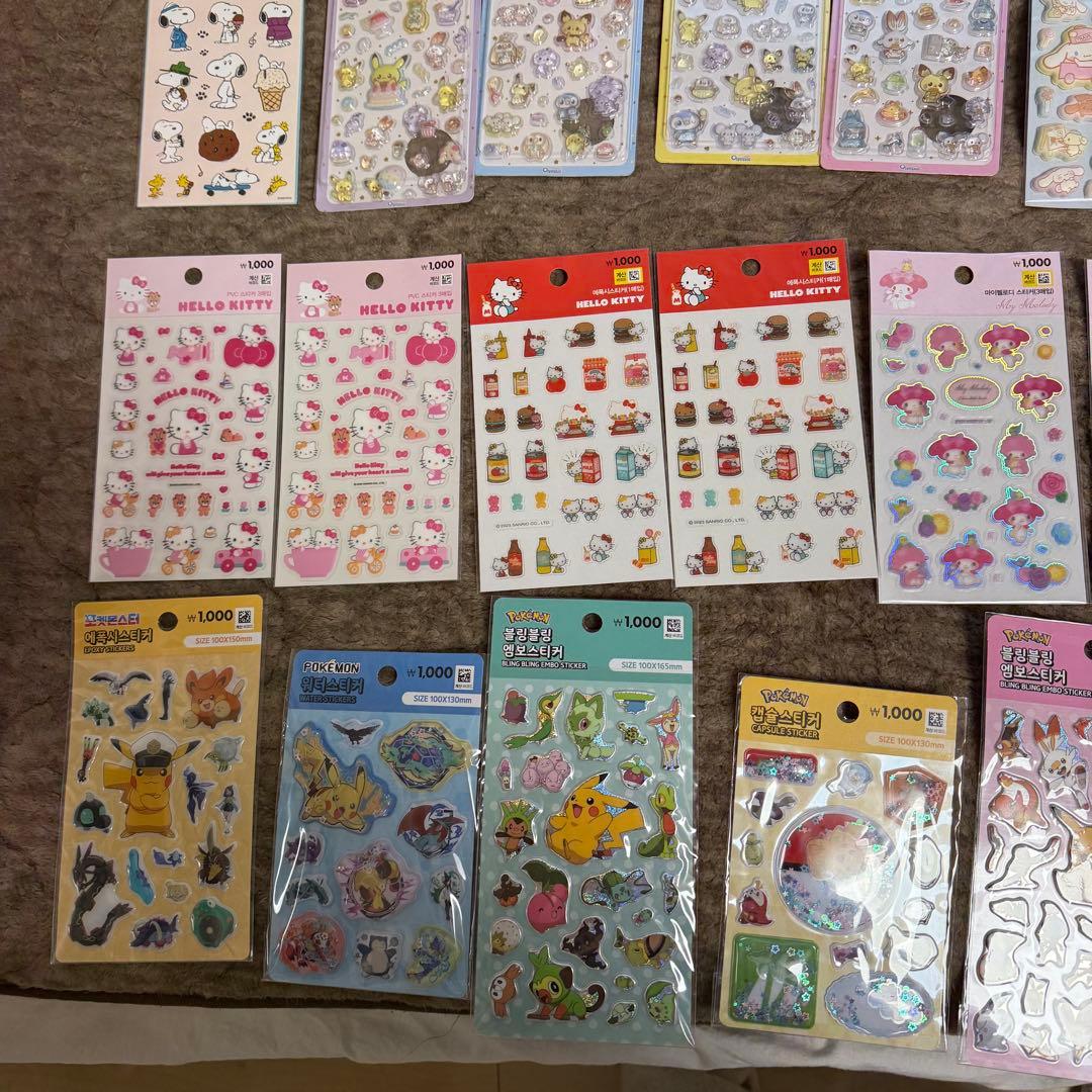 シール　サンリオ　ポケモン　セット　ぷくぷく　ボンボンシール