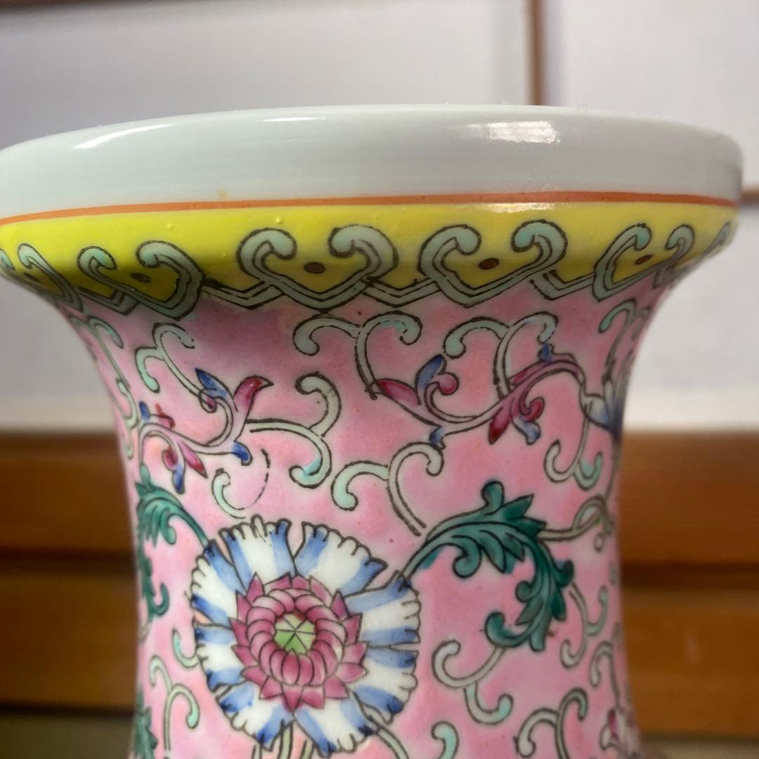 中国古玩色絵花瓶36cm20cm