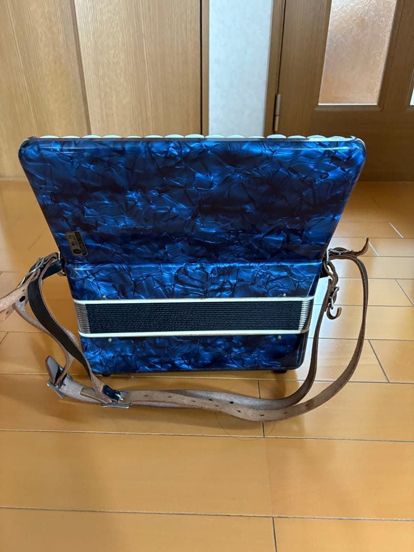 青色マーブル　アコーディオン