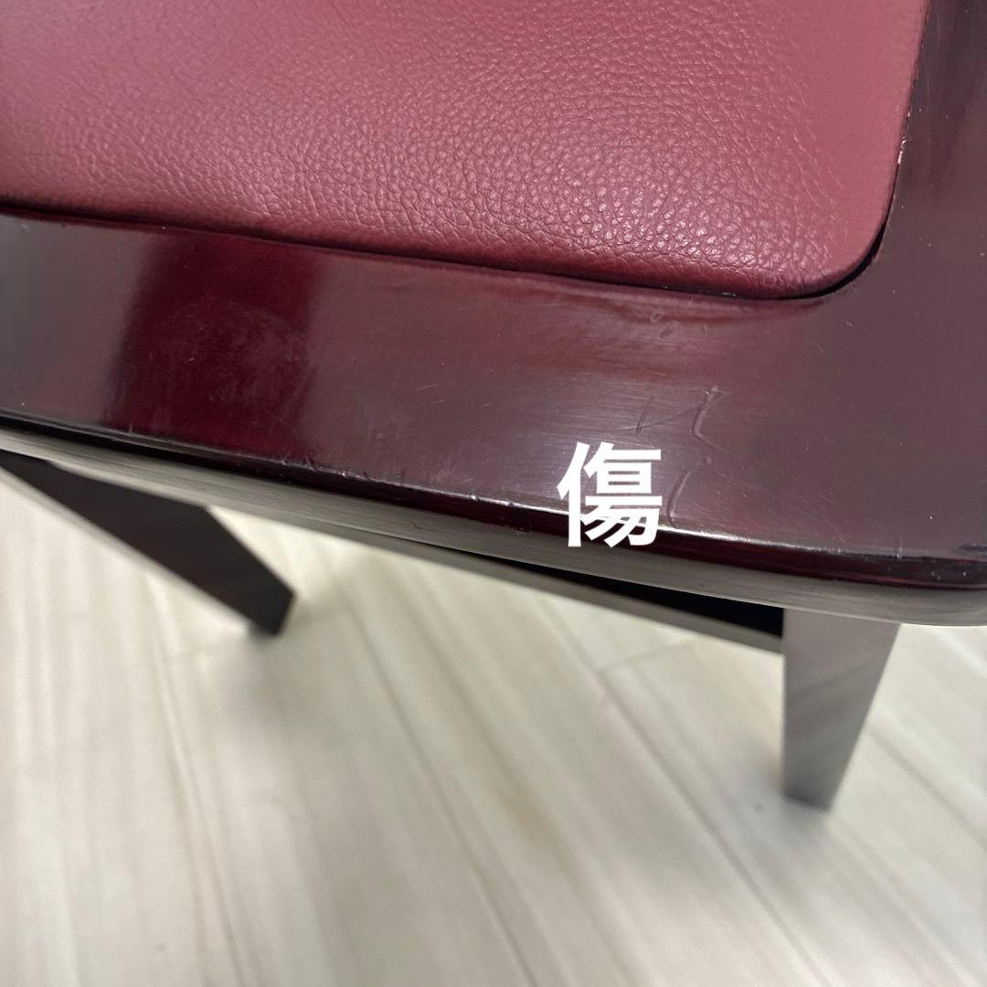 【中古良品】ピアノ背付き椅子木目・座面張り替え済み（送料込）