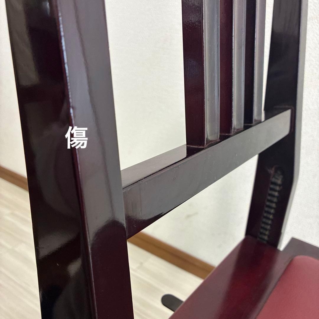 【中古良品】ピアノ背付き椅子木目・座面張り替え済み（送料込）