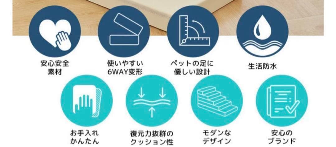 ¥14800 ペットステップ 階段 犬 短足 老犬 小型犬 防炎 防水 パテラ