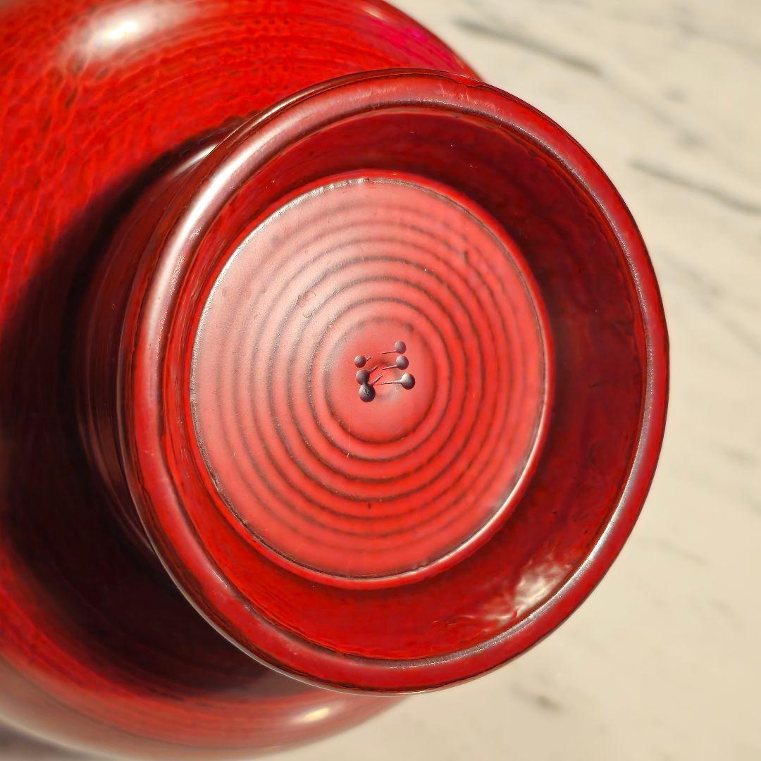 輪島塗 角偉三郎 最晩年作 朱 合鹿椀 六ツ星銘 真作保証