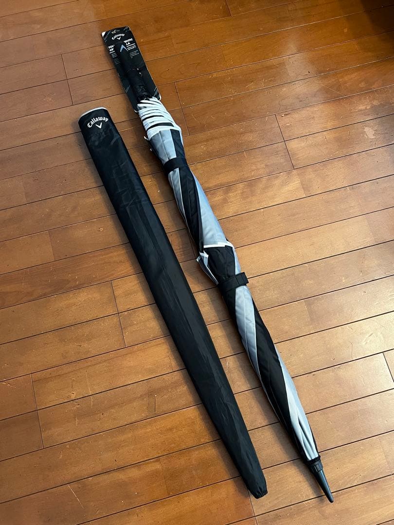 Callaway ゴルフ用傘 黒/白 二色パネルデザイン