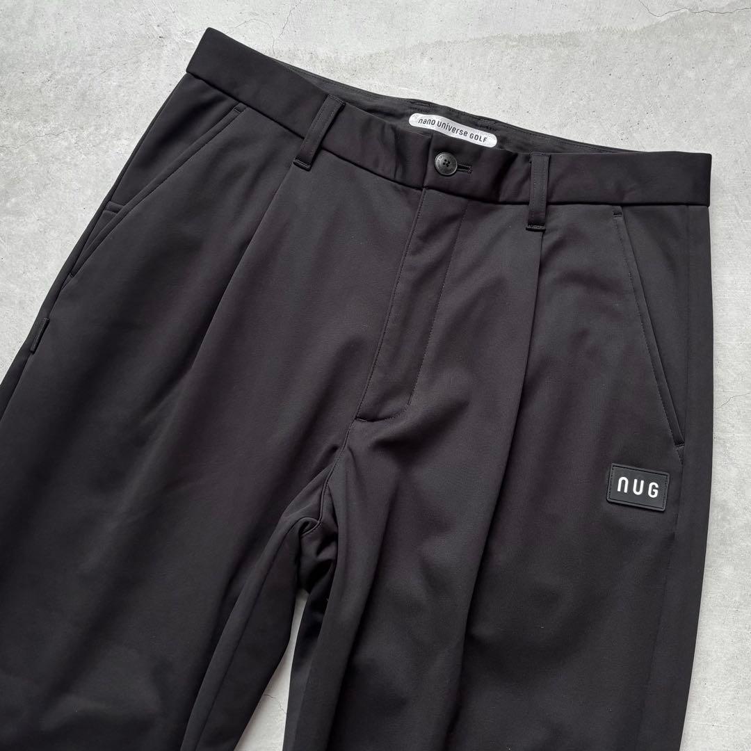 【美品】nano universe GOLF 防風裏フリース1タックパンツ 黒L