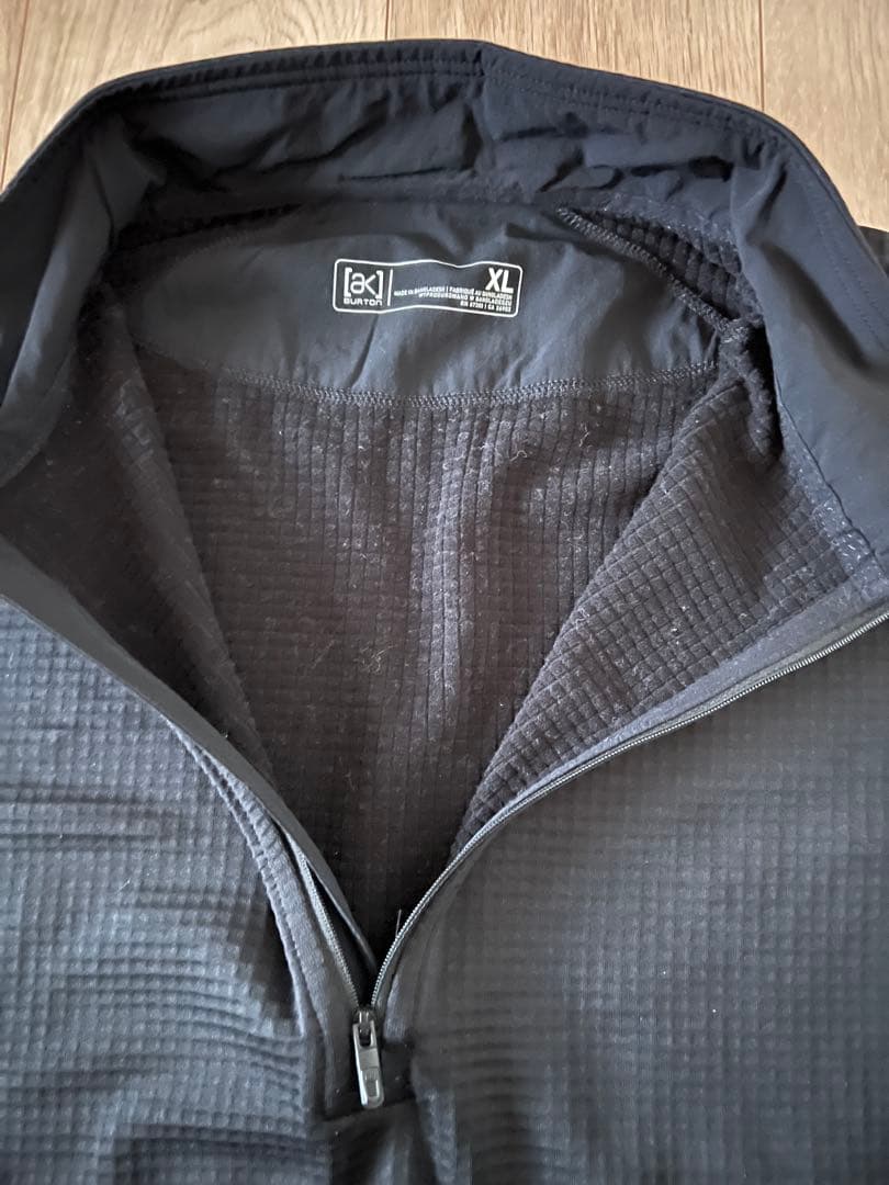 美品　Burton [ak] フリースミッドレイヤー ブラック ハーフジップXL