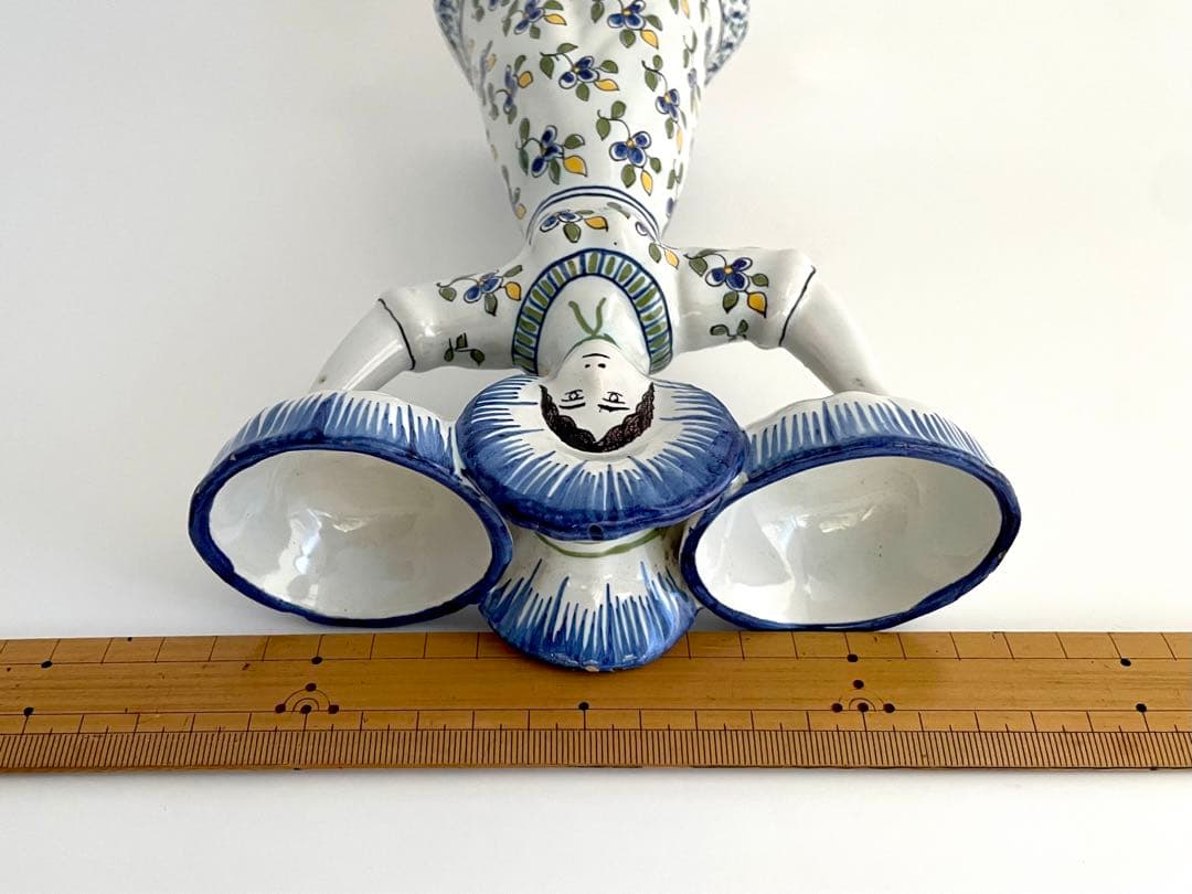 フランス アンティーク 陶器製 女性像 ボウル付き