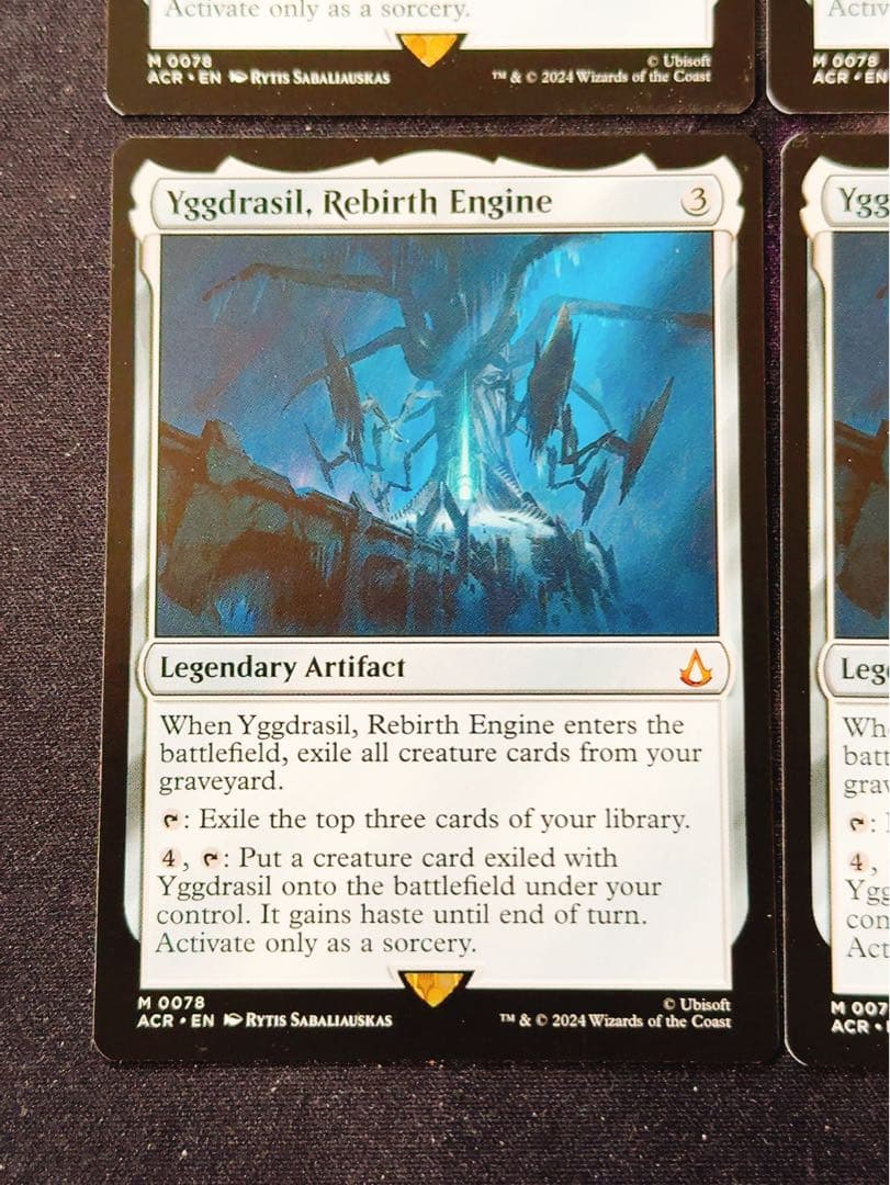 転生装置、ユグドラシル　英語　4枚セット