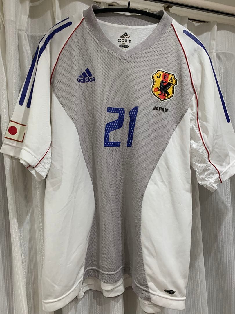 戸田和幸 21番 ユニフォーム 日本代表 2002年 日韓 w杯 アウェイ L