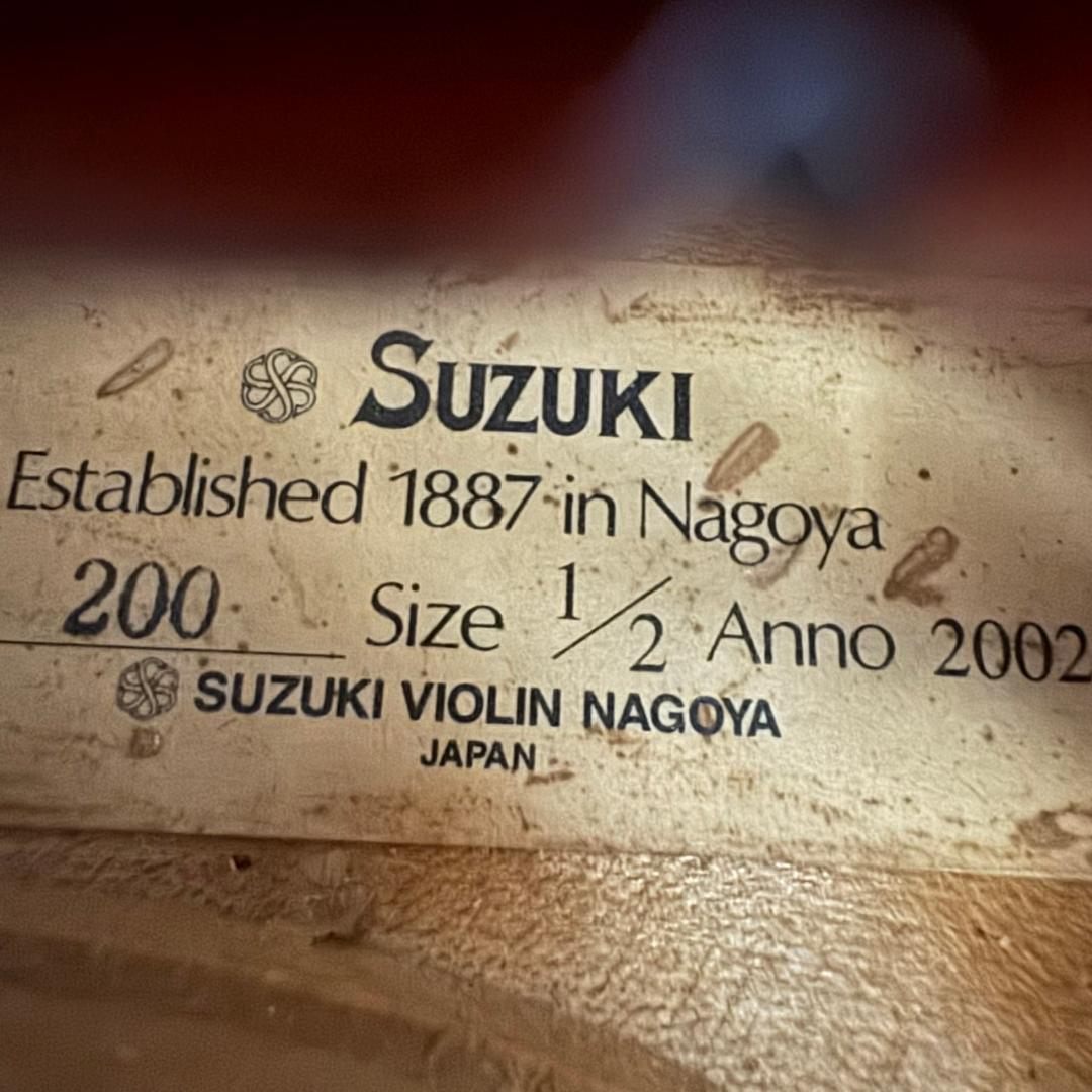 ☆鈴木バイオリン　バイオリン　1/2　No.200　2002年製　スズキ