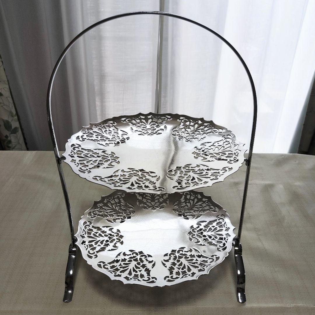 マッピン&ウェッブ　シルバー ケーキスタンド 2段　アフタヌーンティー　希少