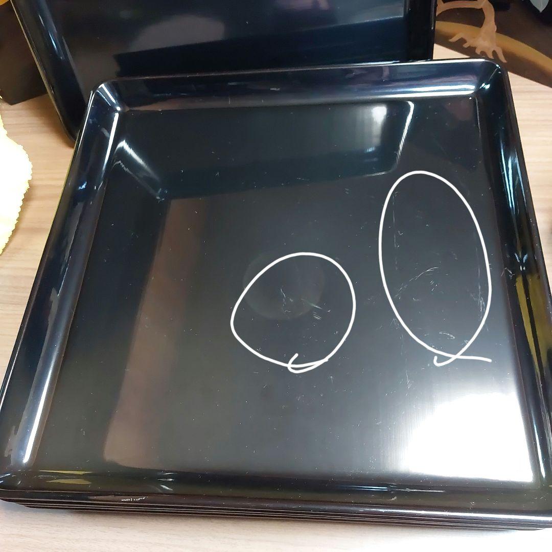 輪島黒塗懐石四方盆五客36×36