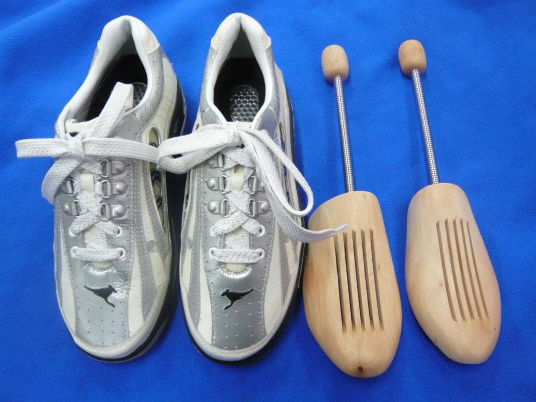 ABS ボウリングシューズ NV-4 ホワイト/シルバー 25.5cm 美品！