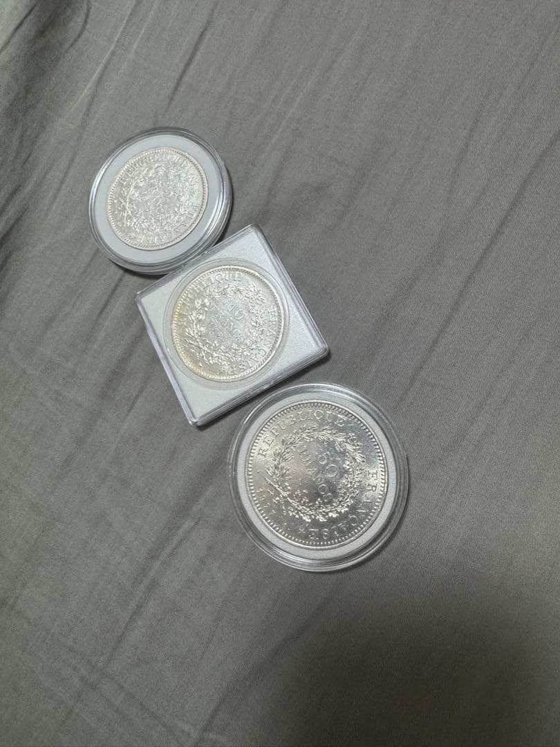 フランス銀貨　ヘラクレスと自由の女神＆平等の女神とレジェンド　古銭